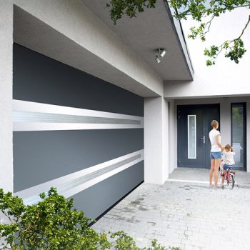 Porte de garage Visio-panoramique bicouleur polycarbonate opale